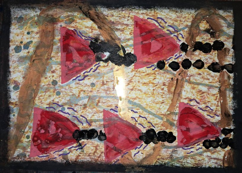 Abstract painting: Onwards Through the Ups and Downs of Life